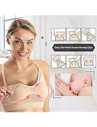Wirezoll Nursing Bra, Wireless Women Soft Full Bust Bra for Maternity Breastfeeding and Sleep with Extra Bra Extenders Clips