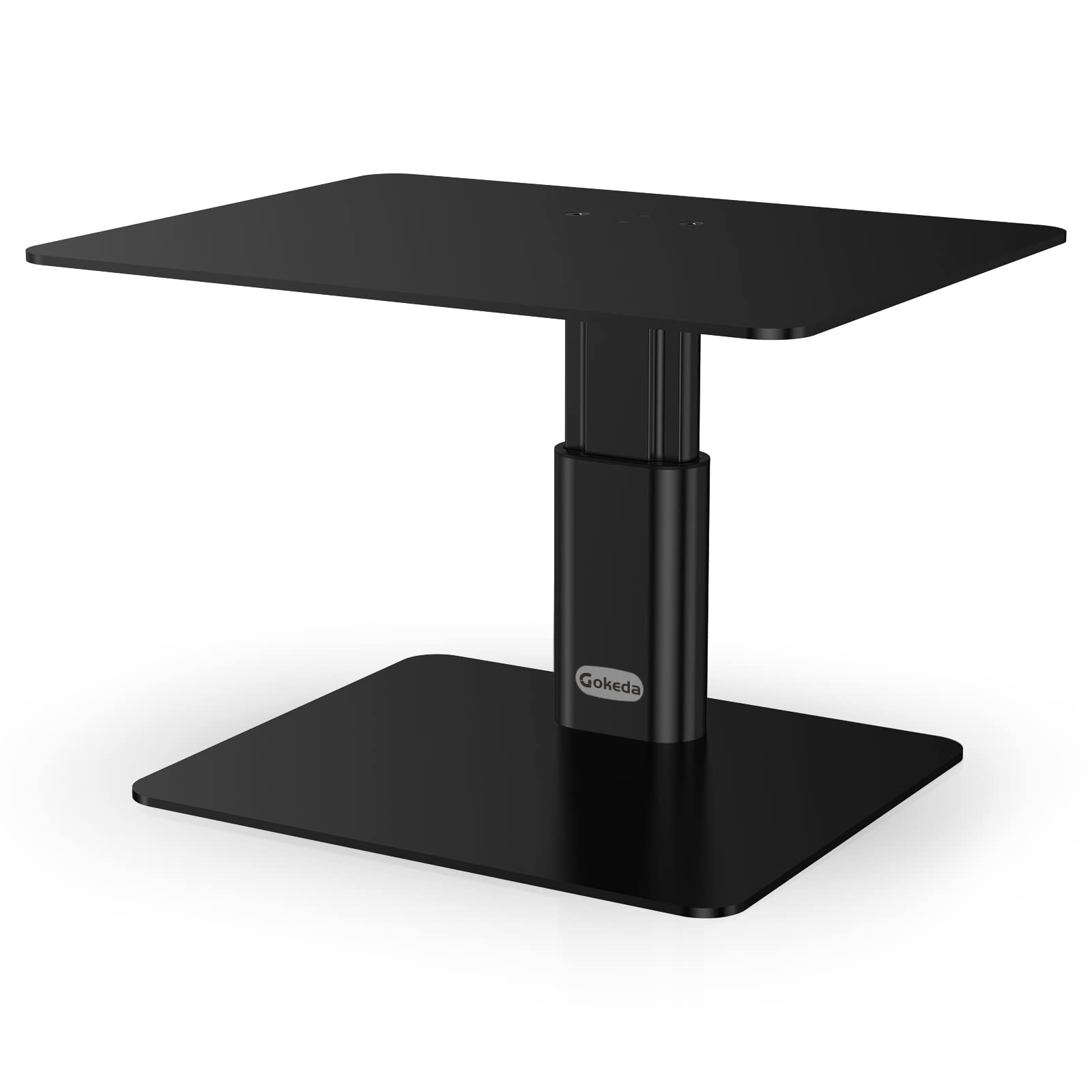 GOKEDA Monitor Riser Stand, Metallic Adjustable Height Desk Organizer Prop Compatible with Display, iMac, TV, PC, Desktop and All-Screen Display for Office & Home (PC up to 15KG)