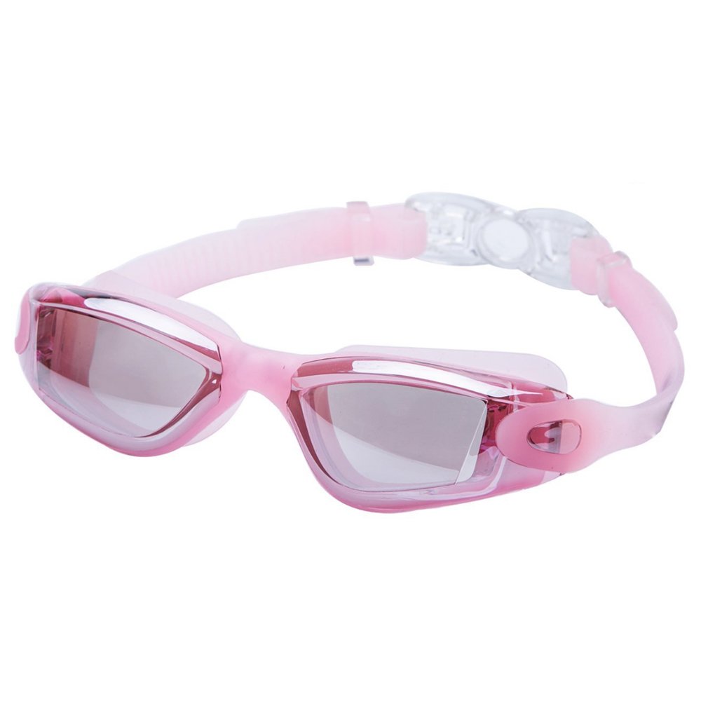 Alfway Swim Goggles, Swimming Goggles No Leaking Anti Fog UV Protection Triathlon Swim Goggles with Free Protection Case for Adult Men Women Youth Kids Child (Pink)