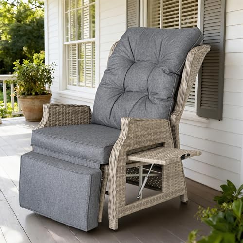 COMLAX FIELD Gartensessel mit Liegefunktion Wetterfest, Liegesessel Outdoor