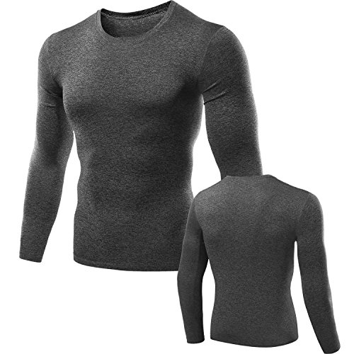 Neleus Men's Dry Fit Running Compression Shirts 3 Pack,5021,Blue,Black