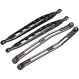 Mxfans Titanium Color Aluminum AX31007 AX31008 Rear Upper & Lower Chassis Linkage Link for RC 1:10 AXIAL YETI Rock Racer 90026 Pack of 2