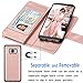 Tekcoo Compatible for Samsung Galaxy S8 Wallet PU Leather Case, Luxury ID Cash Credit Card Slots Holder Carrying Folio Flip Cover [Detachable Magnetic Hard Case] Kickstand - Rose Gold