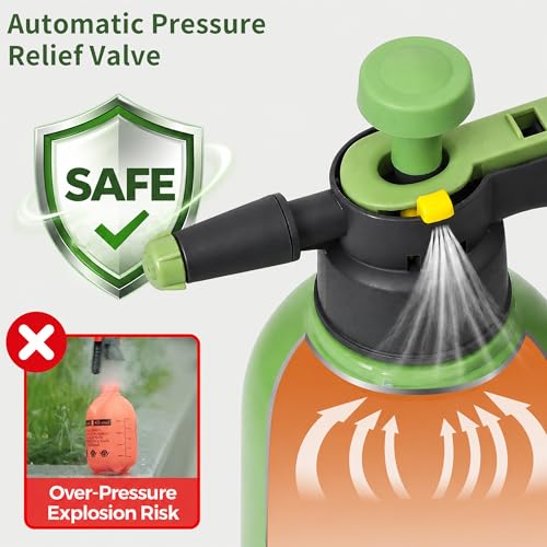 3 Pcs 1/2 Gallon Pump Sprayer, Hand Pressure Sprayer with Adjustable Nozzle, photo 11