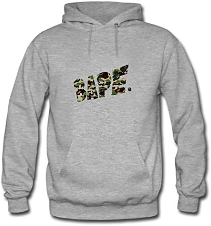 bape a bathing ape army for Women Pullover Hooded Sweatshirt Grey Small