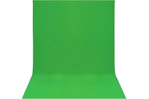 Easy-Going 5Wx7L ft Green Background Muslin Backdrop, Photo Studio, Collapsible High Density Screen for Video Photography and