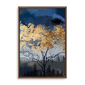Framed Canvas Home Artwork Decoration Abstract Scenery Natural Landscape Canvas Wall Art for Living Room, Bedroom - 16x24 inches