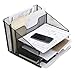 Desktop File & Letter Organizer By Besti: Metal Paper Sorter Tray For Notes, Papers, Books & Folders