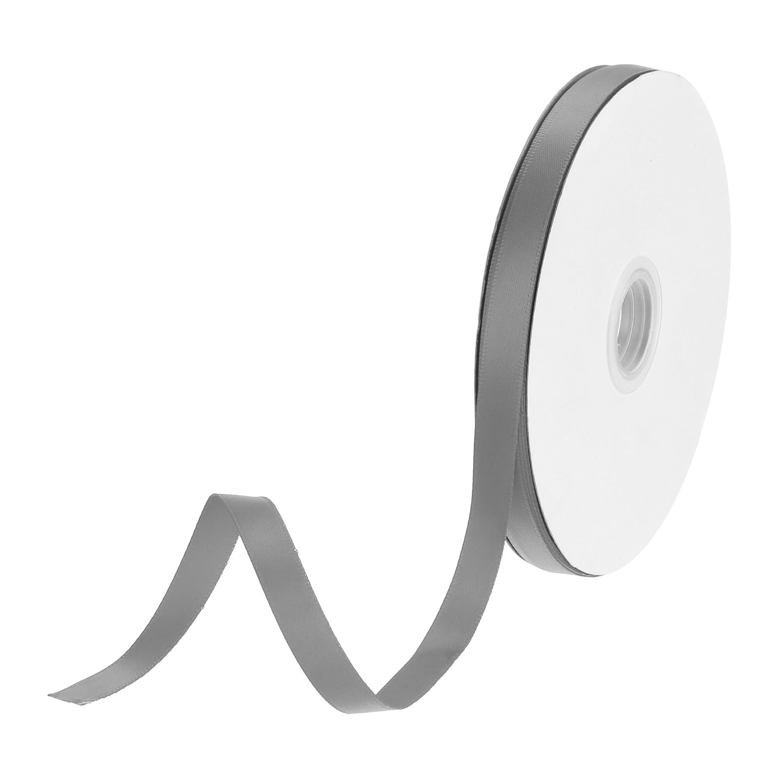 DMiotech 10mm Satin Ribbon 46m/150ft Thin Double Face Fabric Grosgrain Ribbon for Gift Wrapping Floral Hair Flower Bouquet, Dark Grey