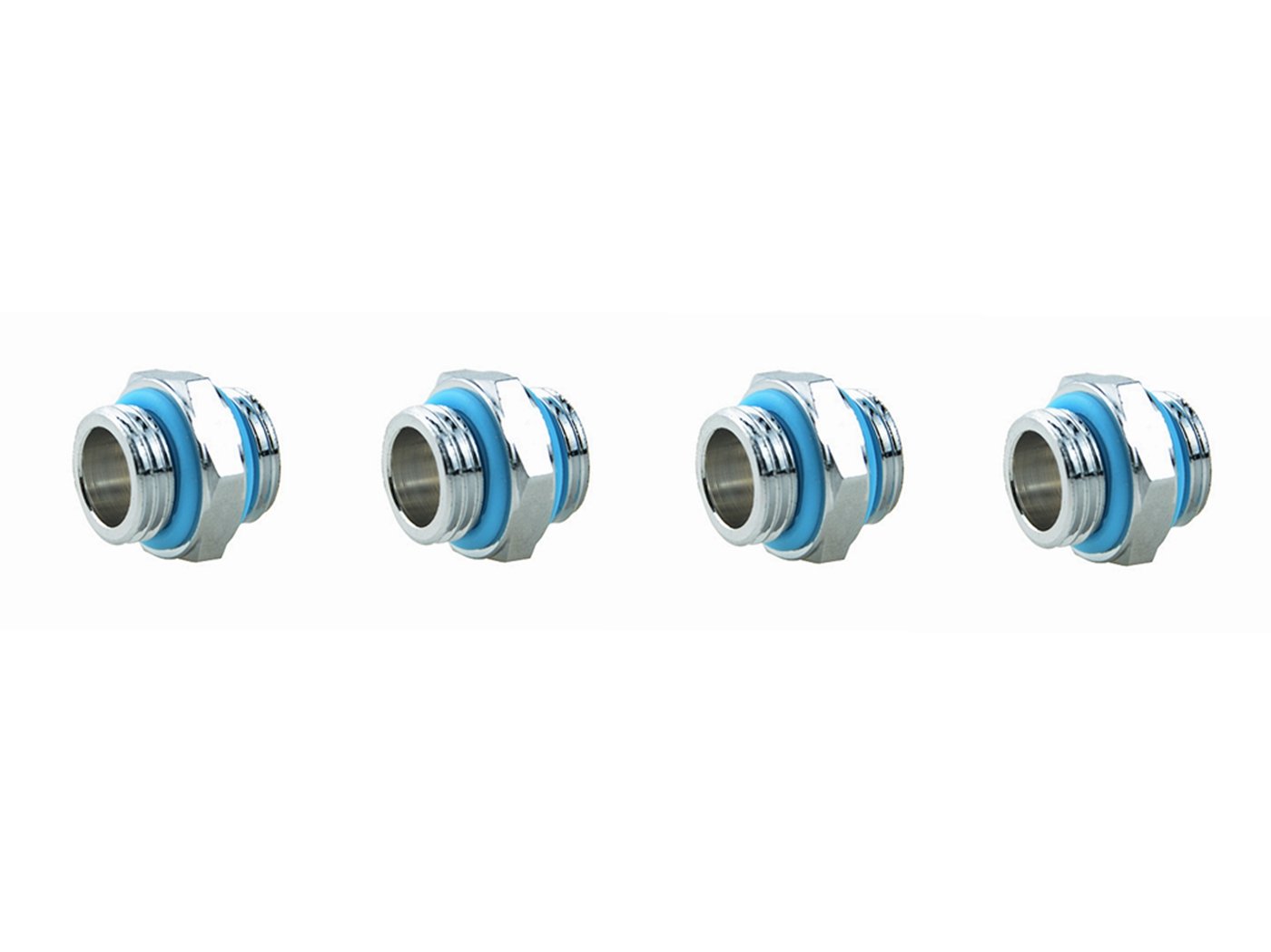 BXQINLENX Silver Chrome G1/4" Male to Male Fitting for Computer Water Cooling System Through joint straight joint(4 PCS) 商品名称