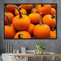 Framed Canvas Wall Art Vibrant Vegetables Citrus Colorful Farmhouse/Country Fruit Group Modern Art Multicolor Photography - 16x24 inches