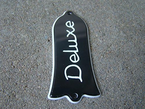 Quality Les paul bell shaped deluxe truss rod cover 2ply black + screws (TR-00023)