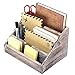 MyGift Decorative 4 Compartment Vintage Brown Torched Wood Finish Mail Sorter/Office Desk Stationery Organizer