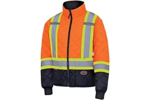Pioneer High Visibility Reflective Insulated Freezer Jacket - Hi Vis Men’s Work Jacket - Quilted