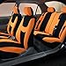 FH Group Automotive Car Seat Covers Breezy Flat Foam Padding Cloth Full Set Orange Seat Covers, Airbag and Split Rear Universal Fit Interior Accessories for Cars Trucks and SUV with Car Accessories