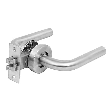 Uxcell Home Bedroom Door Round Knob Single Cylinder Deadbolt Look Lockset Silver Tone 4