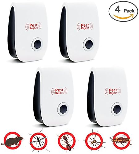 Tengcong Ultrasonic Pest Repellent,Electrical Mice Repellent & Bug Repellent in Pest Repellent - Ant Repellent for Mosquito,Rat,Flea,Fly,Roach,Spider-No More Trap (4 Pack)