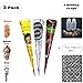 Temporary Tattoo Stencils Kits/Temporary Brown Red Tattoo Paste Cones for Body Art Drawing Painting with 2 x Applicator Bottle,16 x Needles and 48 x Adhesive Stencil Set