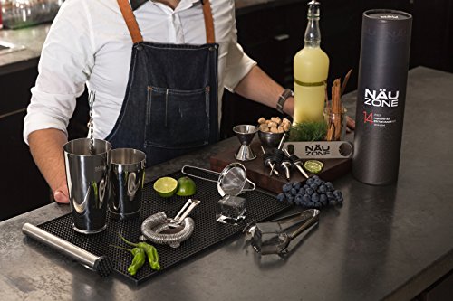 Professionelles Barkeeper-Set (14-teilig) | Cocktail-Shaker Set | Bar-Set mit Boden gewichteten Edelstahl… – Bild 4