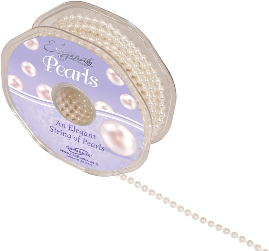 Eleganza Pearl Bead String 4mm x 10m Ivory No. 61, 0.3x0.3x1.05 cm, 0.30x0.30x1.05 cm