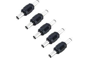5PCS Lime2018 DC Male to Male Connector 5.5mm x 2.1mm 12V 5A Power Cable Jack Adapter，DC Power Jack Plug Adapter for CCTV Hom