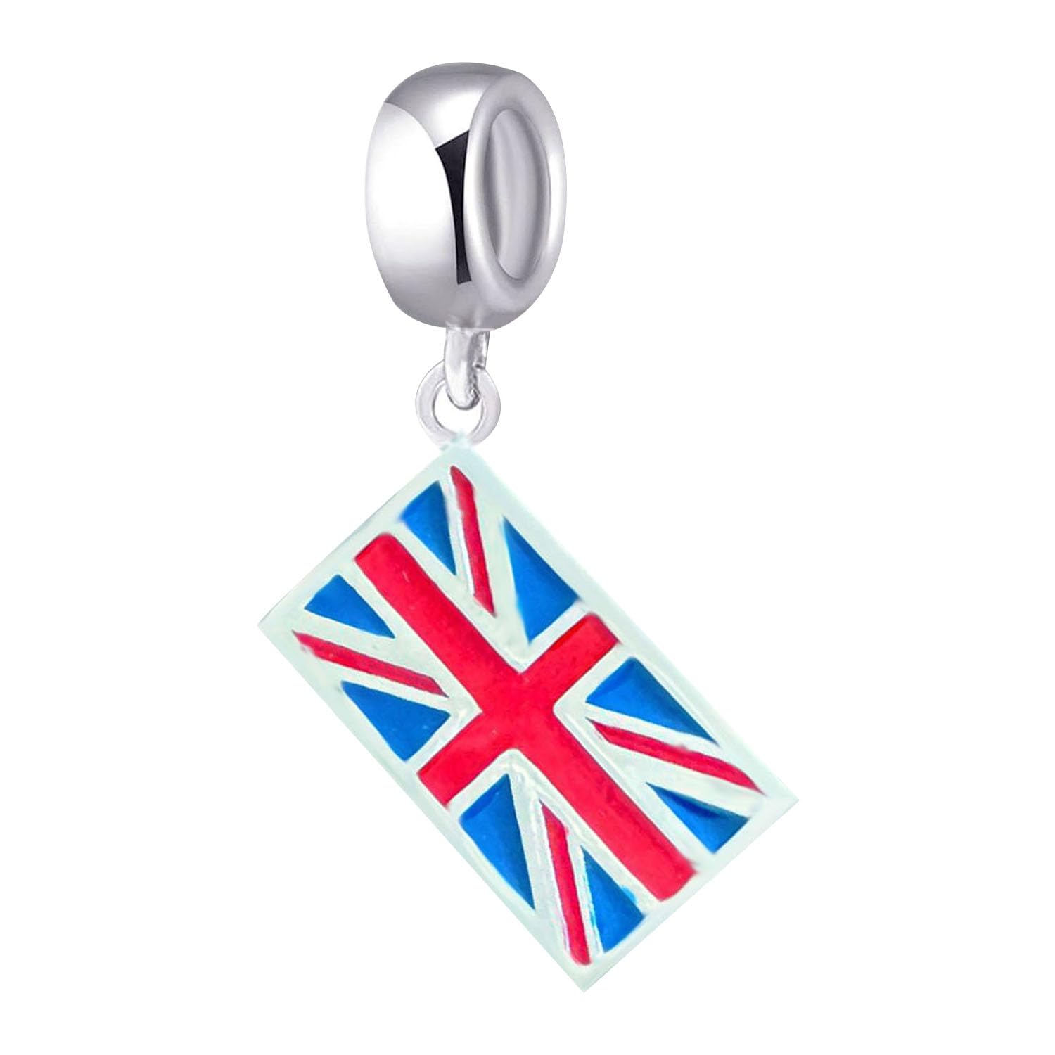 925 Sterling Silver UK Flag Charm Symol of England Pandant Country Charm for Pandora Charm Bracelet