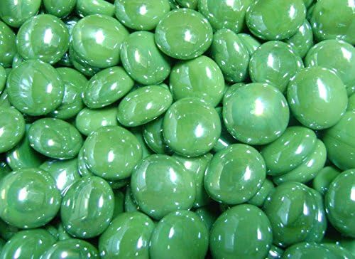 Creative Stuff Glass - 2 LB Opal Green Irid - Glass Gems - Vase Fillers