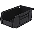 Akro-Mils 30220 AkroBins Plastic Storage Bins, Space-Saving Stackable Bins for Garage, Pantry, Craft Organization, 7-Inch x 4-Inch x 3-Inch, Black, 24-Pack