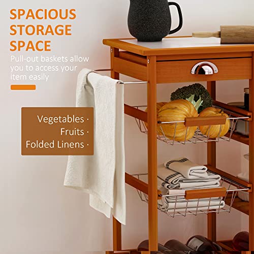 Wooden Rolling Kitchen Cart, Tile Counter Top Kitchen Island on