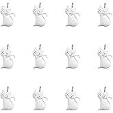 UNICRAFTALE 12pcs Cat Charm Cute Lovely Pet Cat Pendants Stainless Steel Animal Charms with Jump Ring Jewelry Charms for Keychains Earrings Bracelets Necklaces DIY Jewelry Making Crafts