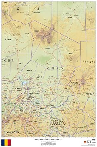 Chad - 24 x 36 inches - Matte Plastic - Wall Map