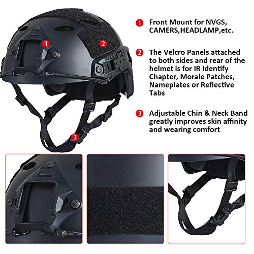 HYOUT U.S. Military Tactical Fast Helmet Airsoft Helmets for Paintball Outdoor Sports Hunting Shooting