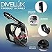 DIVELUX Full Face Snorkel Mask - Snorkeling Gear for Adults and Kids - Diving Mask with 180° Panoramic Viewing - Anti Fog & Anti Leak Scuba Mask, S/M, L/XL, XS, (Black, S/M)