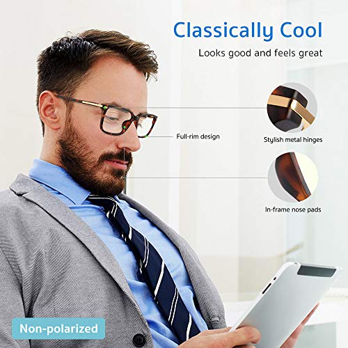ESR Blue Light Blocking Glasses, Computer Reading Glasses, Prevents Eyestrain [Transparent UV Filter Lens] [TR90 Frame] Lightweight Blue Light Filtering Glasses for Men & Women - Brown