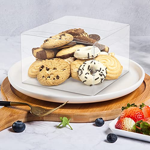 VGoodall Clear Favor Boxes, 35 pcs Plastic Gift Boxes Transparent Cube Boxes PET Boxes for Wedding, Party, Baby Shower, Bridal Shower