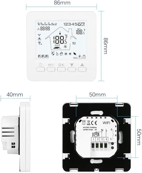 ONEVER Thermostat Wi Fi Smart Temperaturregler Elektrisch Wasser Gas Boiler Fubodenheizung TUYA Smart Life APP Voice