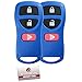 2X KeylessOption Key Fob for 2002 2003 2004 2005 2006 2007 2008 2009 2010 2011 2012 2013 2014 2015 2016 2017 Nissan Titan Rogue Infiniti Remote, 3-Button KBRASTU15, Programming Guide Included