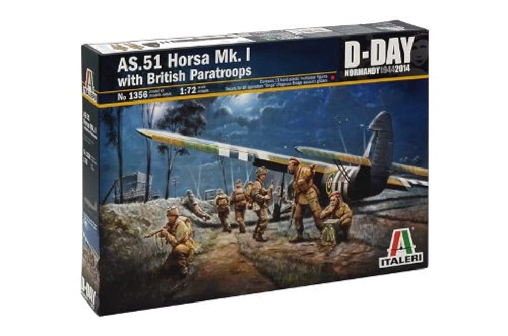 Italeri 510001356-1:72 AS.51 Horsa Mk.I/II and British Parachute