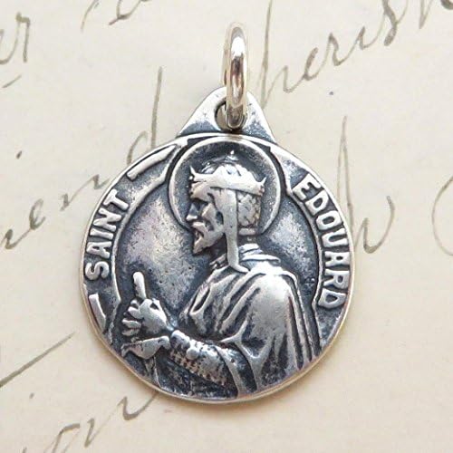 Sterling Silver St Edward Medal - Patron of Difficult Marriages - Antique Reproduction