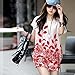 OURS Women's Short Sleeve Casual Floral Printed Dress Loose Top Blouses