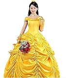 HalloweenCostumeParty Beauty and Beast Belle Costume Dress For Adults Woman(XXL)