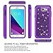LeYi PC Silicone Glitter Case with Tempered Glass Screen Protector for Samsung J3 Prime/ J3 Emerge/Express Prime 2/ Amp Prime 2/ J3 Mission/ J3 Eclipse/ J3 Luna Pro/Sol 2/ J3 2017 TP Purple