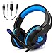 Headset Gaming for PS4,Xbox One Controller,Wired Noise Isolation, Over-Ear Headphones with Mic,Stereo Gamer Headphones 3.5mm, Earphone for Laptop, Mac, PC (Black&Blue)