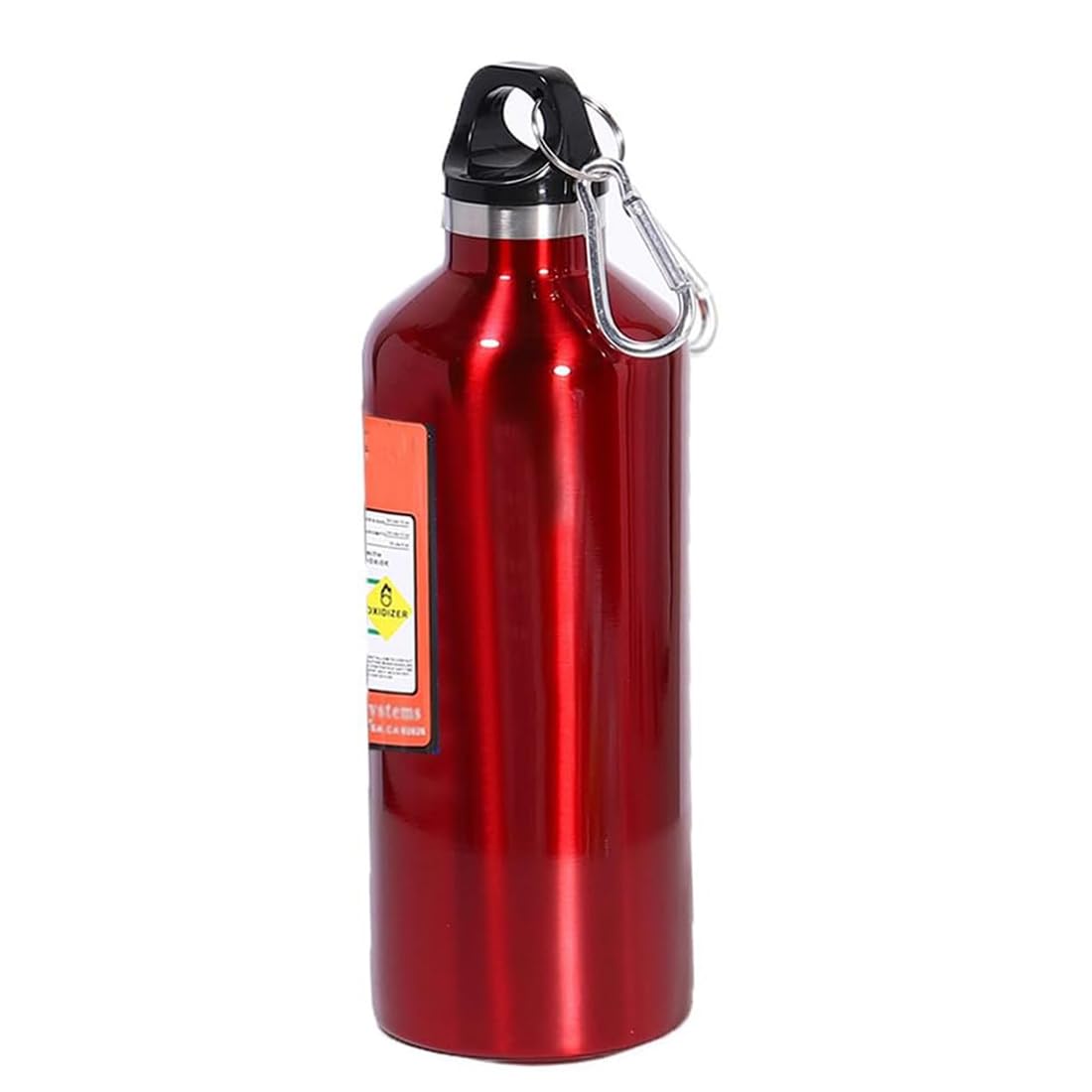 Sport Water Bottle Stainless 500ml Nitrogen Bottle Type Thermal Insulation Cold Insulation Reusable Leak Proof Carabiner Included Easy to Carry Work Sports Outdoors Hiking (Red)