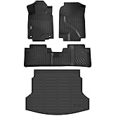ANBINGO® Floor Mats & Cargo Liner for 2012-2016 Honda CR-V, (LX & SE & EX & No Passenger seat subwoofer) (Not fit Touring) Waterproof Car Mat All Weather Guard TPE Liners, CRV Full Set - Black