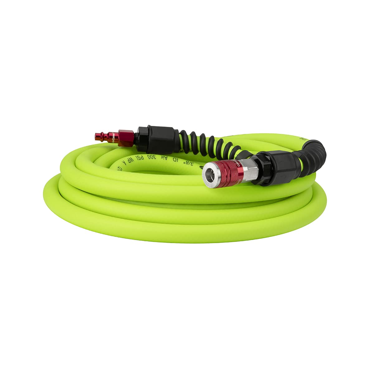 Flexzilla Pro Air Hose with ColorConnex Industrial Type D Coupler and Plug, 3/8 in. x 25 ft. - HFZP3825YW2-D