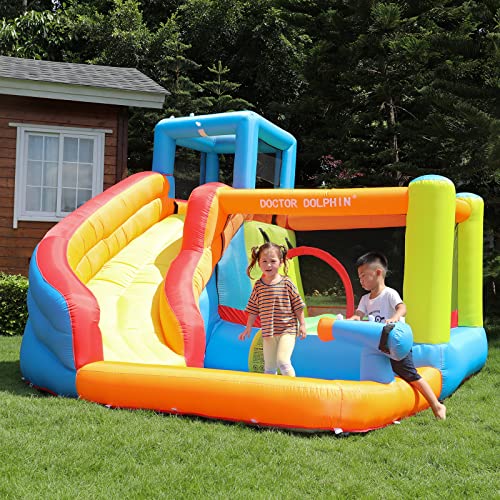 Doctor Dolphin Inflatable Bounce House with Slide,Inflatable Water