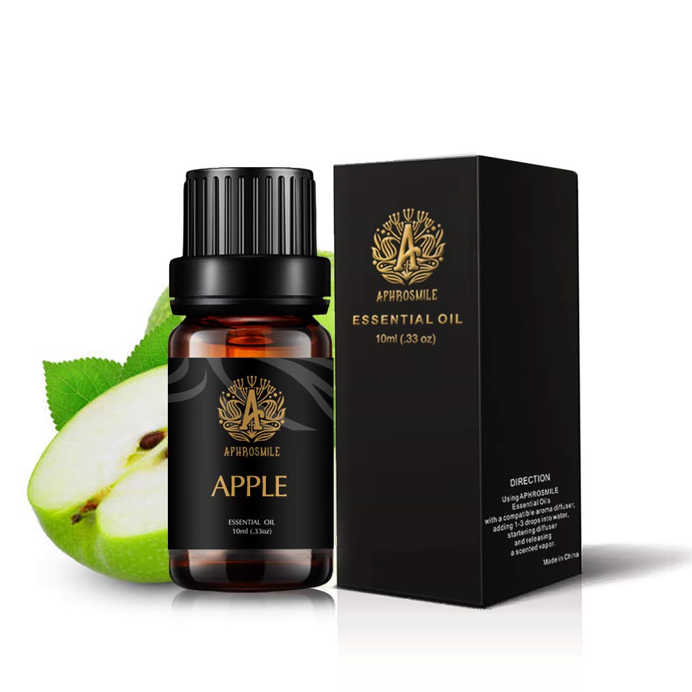 Apple Essential Oil for Diffuser, Therapeutic Grade Apple Scented Oil, Aromatherapy Essential Oil Apple Fragrance for Humidifier, Massage 0.33oz-10 ml