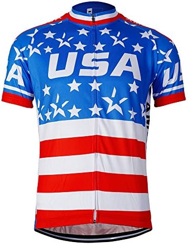 Men cycling clothes short sleeve bike clothes (Large, Jersey Star Only)