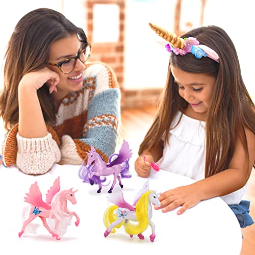 12 Pack Large Magical Unicorn Figures Figurine Toys for Girls Party